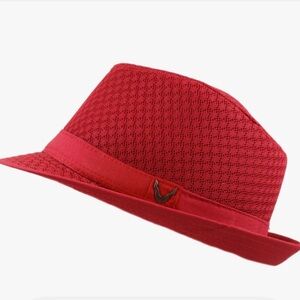 NWT Black Horn Red Fedora Hat